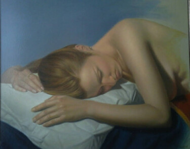 Pittura intitolato "Dormiente" da Piero Salustri, Opera d'arte originale, Olio