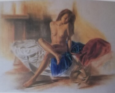 Estampas & grabados titulada "Nudo" por Piero Salustri, Obra de arte original, Litografía