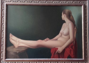 Pittura intitolato "Modella nello studio" da Piero Salustri, Opera d'arte originale