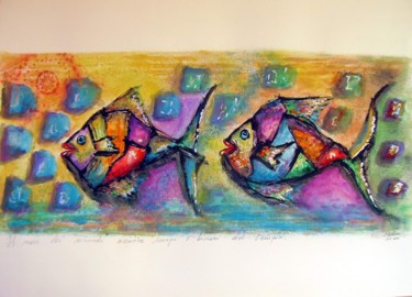 Schilderij getiteld "picasso-fishes.jpg" door Barbera, Origineel Kunstwerk, Acryl