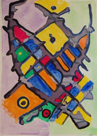 Painting titled "Scudo Solare" by Barbera, Original Artwork, Acrylic