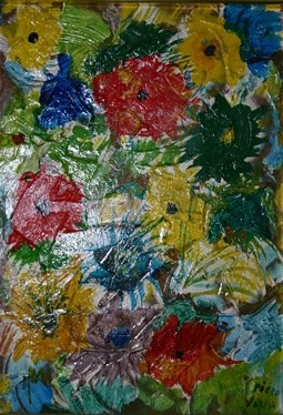 Painting titled "fiori di campo" by Piero La Rosa, Original Artwork, Oil