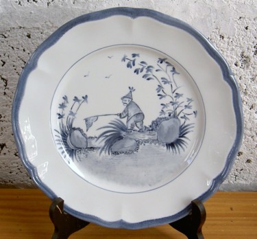 Artisanat intitulée "Chinoiserie bleue /…" par Céra-Fine, Œuvre d'art originale, Décoration de maison