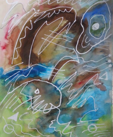 Peinture intitulée "O...tonalités" par Pierre-Alain Mathieu, Œuvre d'art originale, Aquarelle