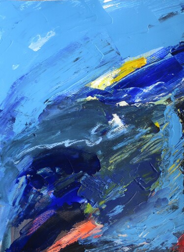 Malarstwo zatytułowany „Trois couleurs bleu…” autorstwa Pierre-Alain Mathieu, Oryginalna praca, Akryl