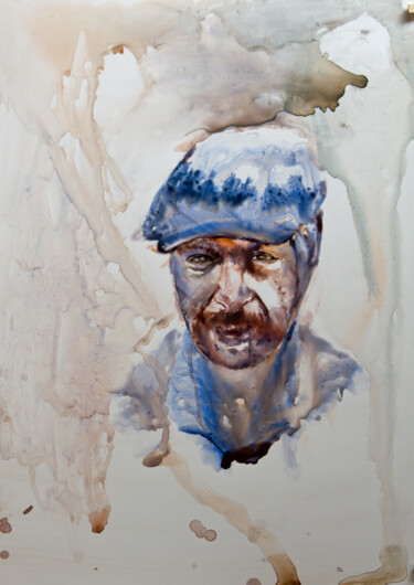 Peinture intitulée "homme de la rue 7" par Pierre Alix, Œuvre d'art originale, Aquarelle