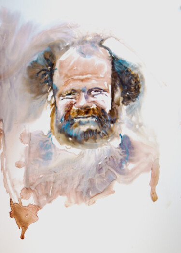 Peinture intitulée "homme de la rue 14" par Pierre Alix, Œuvre d'art originale, Aquarelle