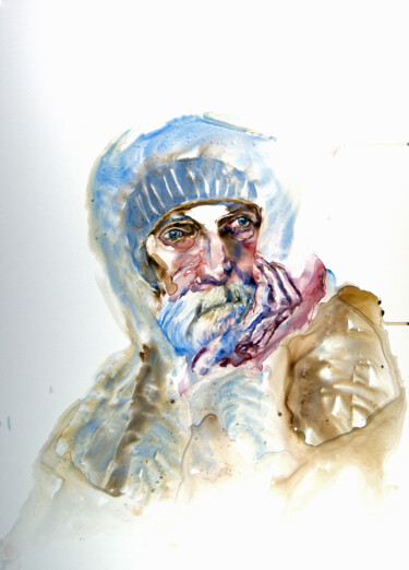 Peinture intitulée "homme de la rue 21" par Pierre Alix, Œuvre d'art originale, Aquarelle