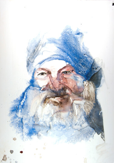Peinture intitulée "homme de la rue28" par Pierre Alix, Œuvre d'art originale, Aquarelle