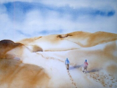 Peinture intitulée "Trek Mauritanien" par Pierre Alix, Œuvre d'art originale