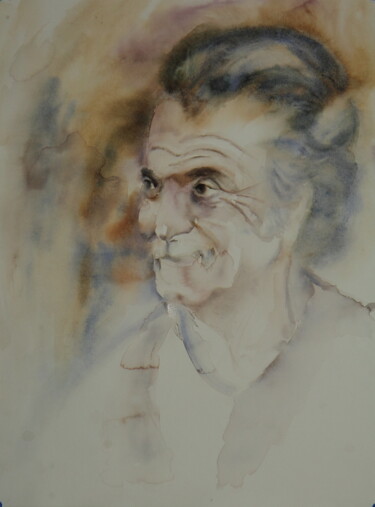 Painting titled "GeorgesB" by Pierre Alix, Original Artwork, Watercolor