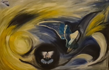 Картина под названием "Transition" - Pierre Ann Dargent, Подлинное произведение искусства, Масло