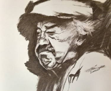Drawing titled "Michel SIMON" by Pierre Gueroult, Original Artwork, Charcoal