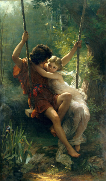 Schilderij getiteld "Le printemps" door Pierre Auguste Cot, Origineel Kunstwerk, Olie