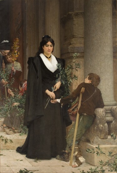 Malerei mit dem Titel "Mireille faisant l'…" von Pierre Auguste Cot, Original-Kunstwerk, Öl