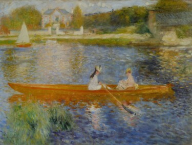 Картина под названием "La Yole" - Pierre Auguste Renoir, Подлинное произведение искусства, Масло