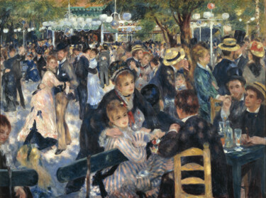 Pittura intitolato "Bal du moulin de la…" da Pierre Auguste Renoir, Opera d'arte originale, Olio
