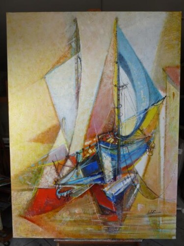 Painting titled "Engrenage" by Pierre Baldi, Original Artwork