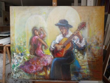 Peinture intitulée "Flameco" par Pierre Baldi, Œuvre d'art originale
