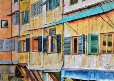 Ruelle à Florence Σχέδιο με τίτλο "Ruelle à Florence" από Pierre Bayet, Αυθεντικά έργα τέχνης, Μολύβι