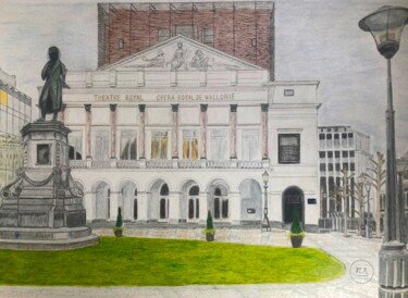 Zeichnungen mit dem Titel "Opéra Royal de Wall…" von Pierre Bayet, Original-Kunstwerk, Bleistift