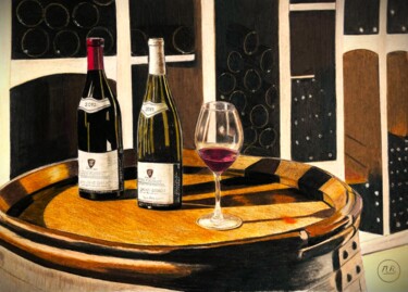 Рисунок под названием "Cave à vin" - Pierre Bayet, Подлинное произведение искусства, Карандаш