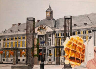 图画 标题为“Dégustez Liège !” 由Pierre Bayet, 原创艺术品, 铅笔