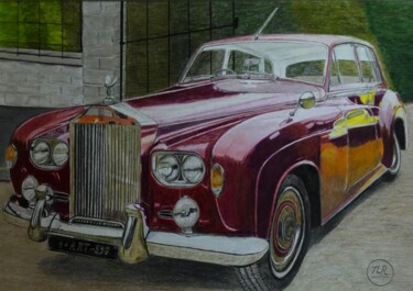 Rysunek zatytułowany „Rolls Royce Silver…” autorstwa Pierre Bayet, Oryginalna praca, Ołówek