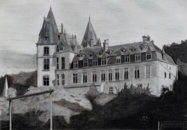 Drawing titled "Le Château de Durbu…" by Pierre Bayet, Original Artwork, Pencil