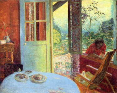 Malerei mit dem Titel "Salle à manger à la…" von Pierre Bonnard, Original-Kunstwerk, Öl