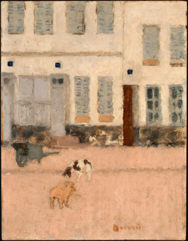 Two Dogs in a Deserted Street Peinture intitulée "Two Dogs in a Deser…" par Pierre Bonnard, Œuvre d'art originale, Huile
