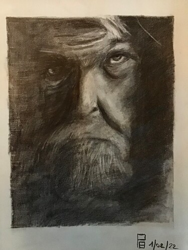 Dessin intitulée "Vieillard 3" par Pierre Bourban, Œuvre d'art originale, Graphite