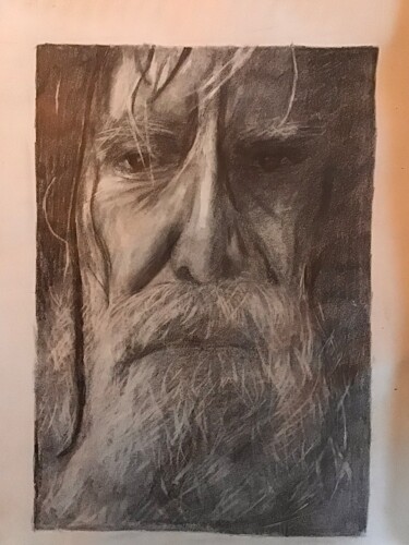 Dessin intitulée "Vieillard 5" par Pierre Bourban, Œuvre d'art originale, Graphite