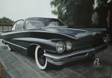 Painting titled "Buick Sabre 1960" by Pierre Boutouiller, Original Artwork, Oil