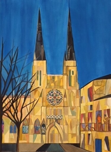 Peinture intitulée "La Cathédrale Saint…" par Pierre Carret, Œuvre d'art originale, Acrylique