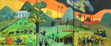 Malarstwo zatytułowany „Le retour d'Adèle e…” autorstwa Pierre Carret, Oryginalna praca, Akryl Zamontowany na Szkło