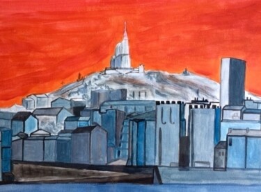 Painting titled "Marseille." by Pierre Carret, Original Artwork, Acrylic