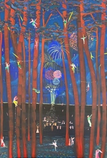Pittura intitolato "Bain de minuit" da Pierre Carret, Opera d'arte originale, Acrilico