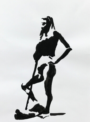 Painting titled "Nu féminin_#1" by Pierre Charpentier, Original Artwork, Ink