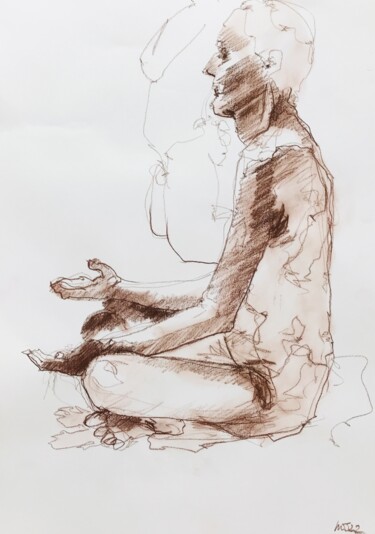 Peinture intitulée "Nu_masculin_#3" par Pierre Charpentier, Œuvre d'art originale, Crayon