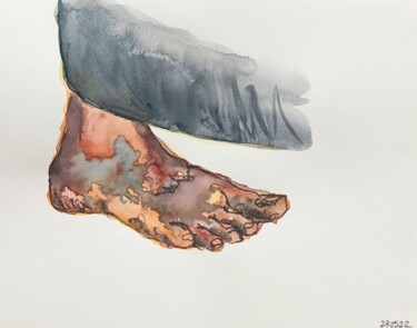 Painting titled "Pied_#1" by Pierre Charpentier, Original Artwork, Watercolor