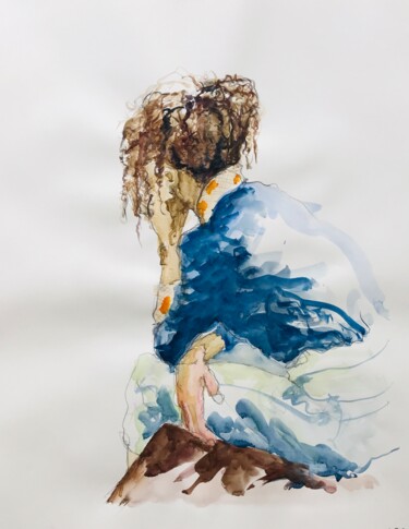 绘画 标题为“Modele vivant_Sarah” 由Pierre Charpentier, 原创艺术品, 水彩
