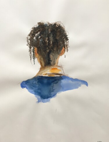 Peinture intitulée "Sarah_nuque" par Pierre Charpentier, Œuvre d'art originale, Aquarelle
