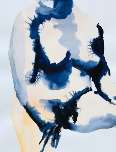Peinture intitulée "Nu féminin_#4" par Pierre Charpentier, Œuvre d'art originale, Aquarelle