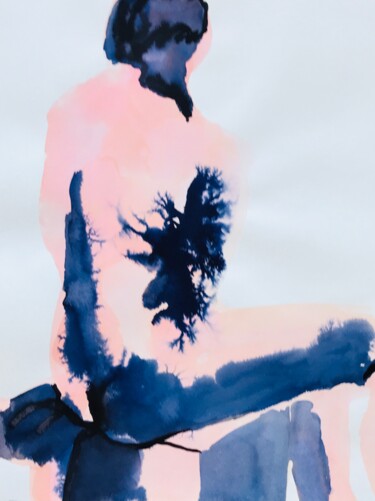 Картина под названием "Nu féminin_#7" - Pierre Charpentier, Подлинное произведение искусства, Акварель
