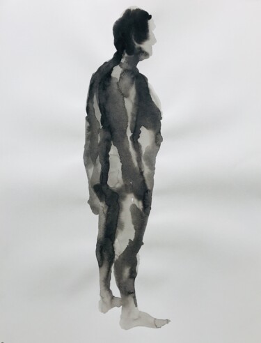 Peinture intitulée "Nu masculin_#9" par Pierre Charpentier, Œuvre d'art originale, Encre