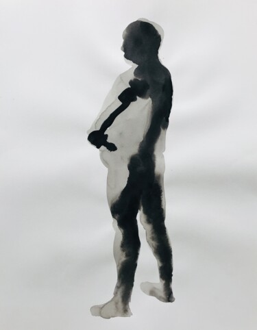 Malerei mit dem Titel "Nu masculin_#10" von Pierre Charpentier, Original-Kunstwerk, Tinte