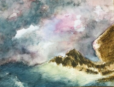 Painting titled "Marine_#2" by Pierre Charpentier, Original Artwork, Watercolor