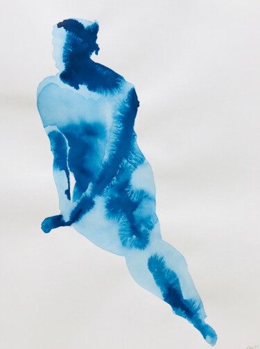 Картина под названием "Nu féminin #16_alan…" - Pierre Charpentier, Подлинное произведение искусства, Чернила