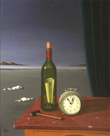 Painting titled "Vaine tentative" by Pierre Collette, Original Artwork, Oil